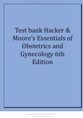 Test bank Hacker & Moore’s Essentials of Obstetrics and Gynecology 6th Edition