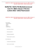 NUR2755 &sol; NUR 2755 Multidimensional Care IV &sol; MDC 4 Exam 3 Review &lpar;Latest 2022 &sol; 2023&rpar; Rasmussen
