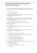 NR 507 Advanced Pathophysiology Midterm Questions and Answers