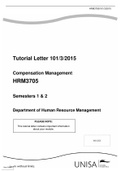 Compensation Management HRM3705  Semesters 1 & 2