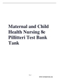 Maternal and Child Health Nursing 8e by Pillitteri Test Bank