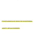 pychopharmocology drugs for schizophrenia, anxiety, bipolar disorders