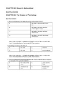 Exam (elaborations) PSY 201 CHAPTER 01: The Science of Psychology, CHAPTER 02: Research Methodology