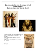 DE EMANCIPATIE VAN DE VROUW IN HET OUDE EGYPTE PROFIELWERKSTUK 6 VWO GESCHIEDENIS