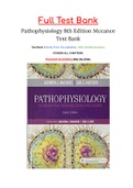 PATHOPHYSIOLOGY 8TH EDITION MCCANCE TEST BANK, Complete Questions & Answers (2020)