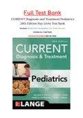 CURRENT Diagnosis and Treatment Pediatrics 24th Edition Hay Levin Test Bank (NOT TEXTBOOK)