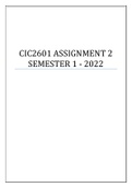 CIC2601 ASSIGNMENT 2 SEMESTER 1 - 2022