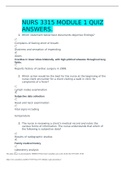 NURS 3315 MODULE 1 QUIZ ANSWERS&period;