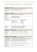 Kostencalculatie &lpar;MVP&rpar; - ALLEEN FORMULES - tentamencijfer&colon; 8&comma;9