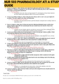 Exam &lpar;elaborations&rpar; NUR 503 PHARMACOLOGY ATI A STUDY GUIDE 