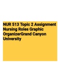 Exam (elaborations) NUR 513 Topic 2 Assignment Nursing Roles Graphic Organizer Grand Canyon University 