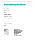 Summary Anatomy and Physiology Final, study Guide