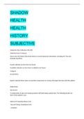 SHADOW HEALTH HEALTH HISTORY SUBJECTIVE| VERIFIED SOLUTION 