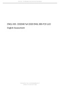 ENGL 430 202040 Fall 2020 ENGL 000-P19 LUO English Assessment highly graded..