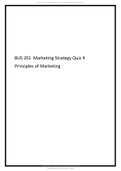 BUS 201 Marketing Strategy Quiz 4 2021 answered&period;