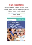 Test Bank Ebersole and Hess' Gerontological Nursing and Healthy Aging 5th Edition by Touhy
