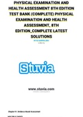 Physical Examination and Health Assessment 8th Edition Test Bank.