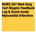 Exam (elaborations) NURS 267 Med-Surg Carl Shapiro Feedback Log & Scor 