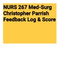 Exam (elaborations) NURS 267 Med-Surg Christopher Parrish Feedback Log 