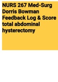 Exam (elaborations) NURS 267 Med-Surg Dorris Bowman Feedback Log & Sco 