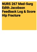 Exam (elaborations) NURS 267 Med-Surg Edith Jacobson Feedback Log & Sc 