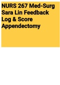 Exam (elaborations) NURS 267 Med-Surg Sara Lin Feedback Log & Score Ap 
