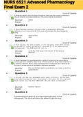 Exam (elaborations) NURS 6521 Advanced Pharmacology Final Exam2 