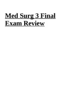 Med Surg 3 Final Exam Review
