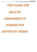 TEST BANK FOR HEALTH ASSESSMENT IN NURSING 6TH EDITION BY WEBER TEST BANK FOR HEALTH ASSESSMENT IN NURSING 6TH EDITION BY WEBER CHAPTER 1: NURSE’S ROLE IN HEALTH ASSESSMENT: COLLECTING AND ANALYZING DATA 1. A nurse on a postsurgical unit is admitting a cl