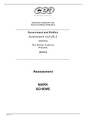 GCE-Government and Politics-521-Summer2021-AS 2, The British Political Proces-Marking scheme