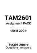 TAM2601 - Assignment Tut201 feedback (Questions & Answers) (2018-2021)