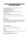 Nutrition practice questions 2021 With 100&percnt;correct answers