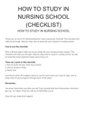 Ultimate Nursing School Student Study Checklist- Learn How to Study in Nursing School Programs 