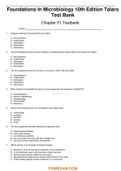 Test Bank for Foundations In Microbiology 10th Edition Talaro. Answers and cheat sheets