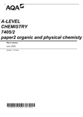 A-LEVEL CHEMISTRY 7405/2 paper2 organic and physical chemisty 