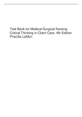 Test Bank for Medical-Surgical Nursing Critical Thinking in Client Care, 4th Edition Priscilla LeMon