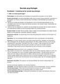 Samenvatting Sociale Psychologie, HU Minor Inleiding in de toegepaste Psychologie 2021/2022