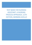 Test Bank for Nursing Assistant A Nursing Process Approach&comma; 11th Edition&comma; Barbara Acello