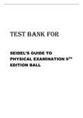 TEST BANK FOR SEIDEL&rsquo;S GUIDE TO PHYSICAL EXAMINATION 9TH EDITION BALL