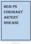 HESI PN CORONARY ARTERY DISEASE