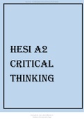 HESI A2 CRITICAL THINKING 2021