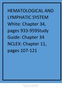HEMATOLOGICAL AND LYMPHATIC SYSTEM Study Guide NCLEX