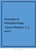 Essentials of Pathophysiology Covers Modules 1&comma; 2&comma; and 3 EXAM REVIEW