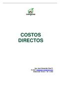 Definicion del costo Directo en Obras