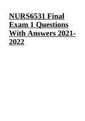 NURS 6531 / NURS6531 Final Exam 1 Questions With Answers 2021- 2022