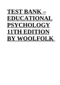 EDUCATIONAL PSYCHOLOGY 11TH EDITION BY WOOLFOLK – TEST BANK