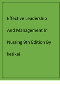 Effective Leadership And Management In Nursing by Ketikai