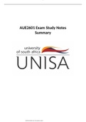 AUE2601 Exam Study Notes Summary 2022