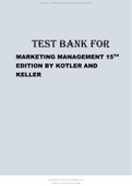 TEST BANK FOR MARKETING MANAGEMENT 15TH EDITION BY KOTLER AND KELLER