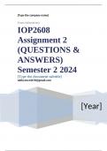 IOP2608 Assignment 2 &lpar;COMPLETE ANSWERS&rpar; Semester 2 2024 &semi;100 &percnt; TRUSTED workings&comma; Expert Solved&comma; Explanations and Solutions&period;&period;&period;&period;&period;&period;&period;&period;&period;&period;&period;&period; 